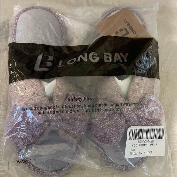 LongBay Purple Glitter Slippers with Bow - Picture 4 of 4